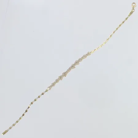 Kivirannekoru, yksi kivi puuttuu ja käytön jälkiä, pituus 190mm, 585br,  Paino: 4,7 g