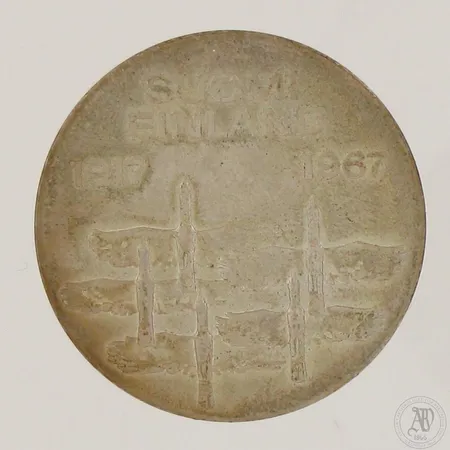 Juhlaraha, 10 markkaa, Itsenäinen Suomi 50 vuotta 1917 -1967, Suomi, 900,  Paino: 24,2 g