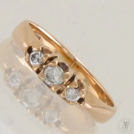 Timanttisormus 2xn.0.03ct 1xn.0.08ct, pieniä käytön jälkiä, koko 14¾, 585,  Paino: 2,1 g