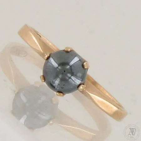 Hematiitti-sormus, koko 14¾, vuodelta 1992, 585br,  Paino: 1,5 g