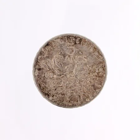 Hopeakolikko, 5 Francs, 1961, 835,  Paino: 12 g