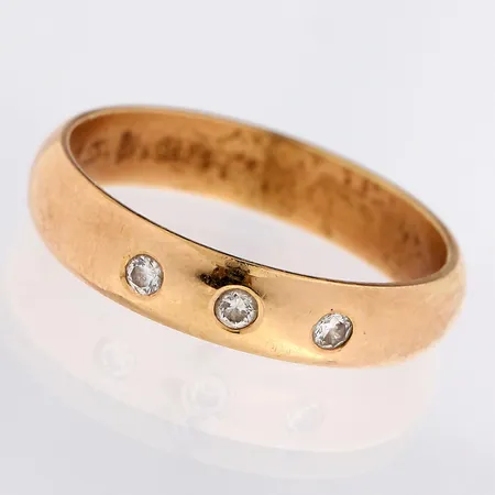 Timanttisormus 3xn.0.02ct, koko 16, kaiverrettu, 585,  Paino: 2,7 g