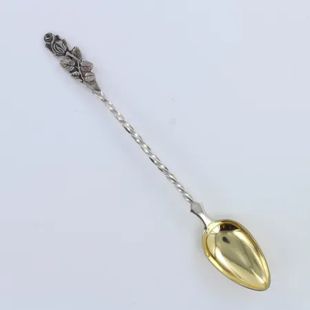 Jälkiruokalusikka, Ruusu, kaiverrettu, pituus 151mm, 813h,  Paino: 0 g