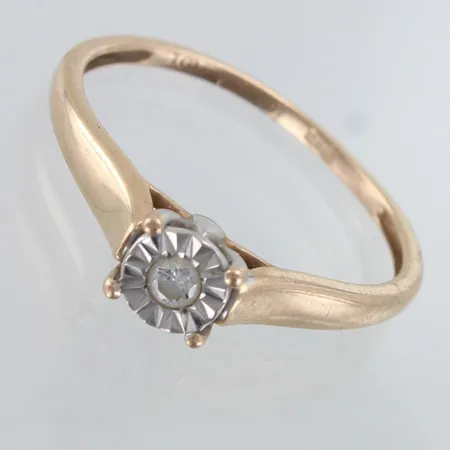 Timanttisormus 1xn.0.05ct, koko 17½, 585,  Paino: 1,7 g