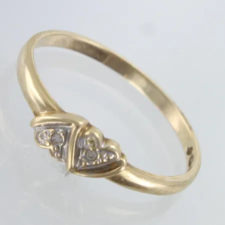Timanttisormus 2xn.0.005ct, koko 18, 585,  Paino: 1,4 g