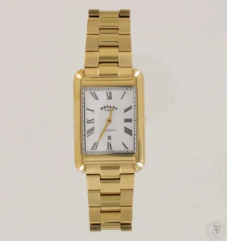 Teräsrannekello Rotary Cambridge, GB05283/01, taulun mitat 30x40mm, quartz:paristo loppunut, lisäpalat ja laatikko