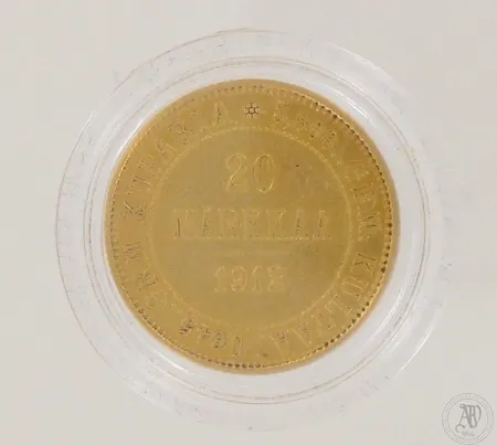 Kultaraha 20mk, 1912, 900,  Paino: 6,4 g