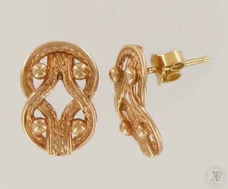 Korvakorut Kalevala Koru, Teljän neito, vuosileima X8 1999, korkeus 18mm, 585,  Paino: 4,7 g
