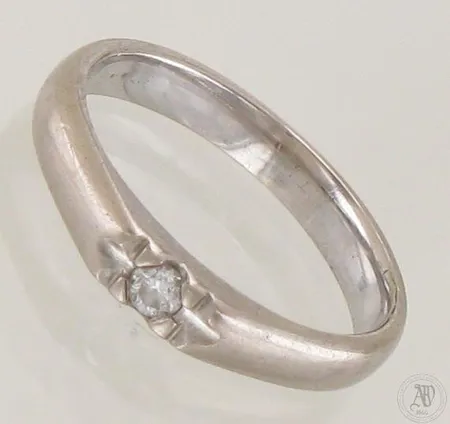 Timanttisormus 1xn.0.07ct, koko 16¾, 750 valkokulta,  Paino: 3,7 g