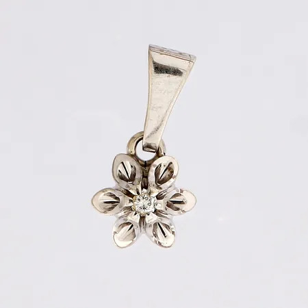 Timanttiriipus 1xn.0.02ct, korkeus 14mm, 585 valkokulta,  Paino: 0,6 g