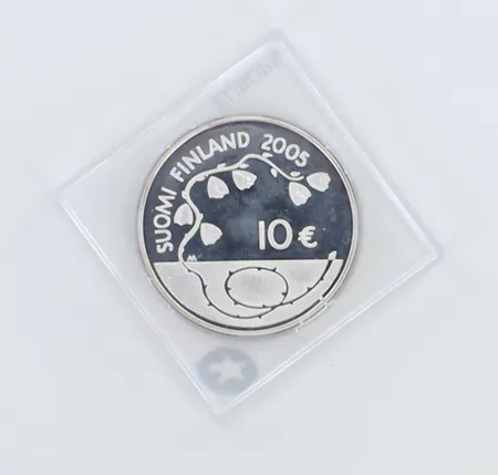 Hopearaha, SUOMI 10, 2005/1, 60 Rauhan Vuotta, 925,  Paino: 25,6 g