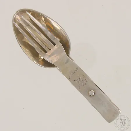 Lusikka-haarukka, numeroitu 003, kaiverrettu, Käsityö-leima, vuodelta 1995, 830,  Paino: 81,4 g