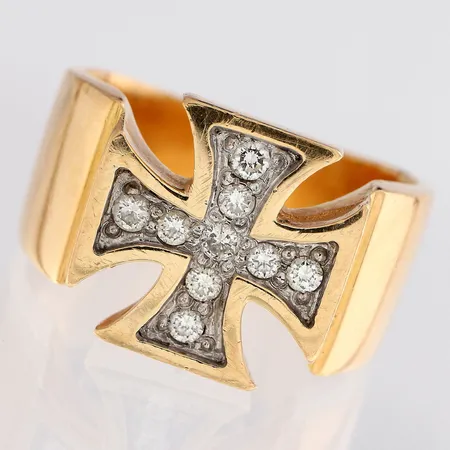 Timanttisormus 9xn.0.03ct, koko 20, 585,  Paino: 17 g