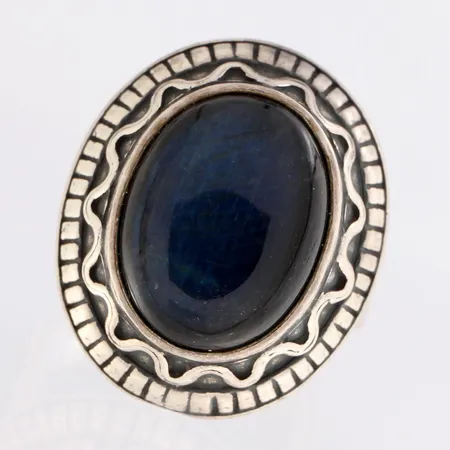 Spektroliitti sormus, Kalevala Koru, koko 16¾, 925br,  Paino: 9,3 g