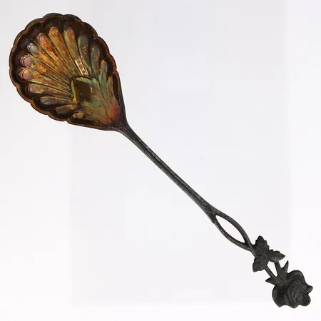 Sokerilusikka, kaiverrettu, Ruusu, pituus 127mm, 813, Paino: 12 g