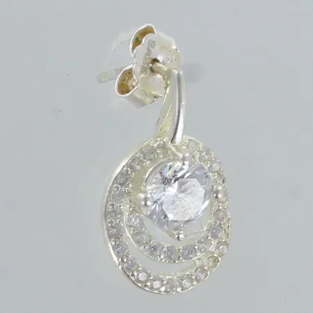 Viallinen kivikorvakoru, korkeus 17mm, 925br,  Paino: 1,3 g