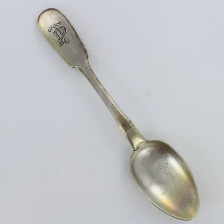 Ruokalusikka, Helsinki, kaiverrettu, painaumia, käytön jälkiä, pituus 176mm, 800hopea,  Paino: 41,4 g