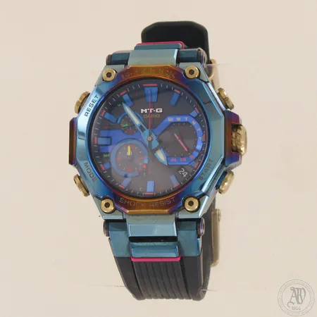 Teräsrannekello Casio G-SHOCK MTG-B2000PH-2AER Blue Phoenix, quartz, bluetooth, rungossa käytön jälkiä