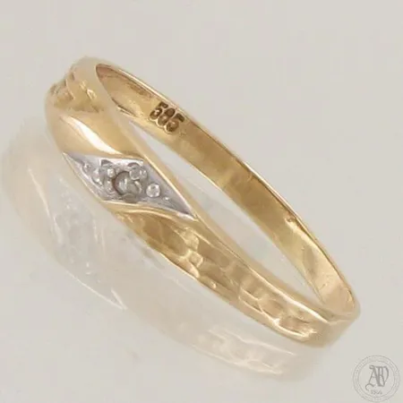 Timanttisormus 1xn.0.005ct, kook 16½, 585,  Paino: 0,9 g