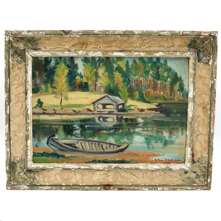 Öljyvärimaalaus signeeraus Artturi Koskinen 1946, mitat kehyksineen 41x55cm