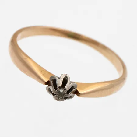 Timanttisormus 1xn.0.02ct, koko 17½, 585,  Paino: 1,7 g