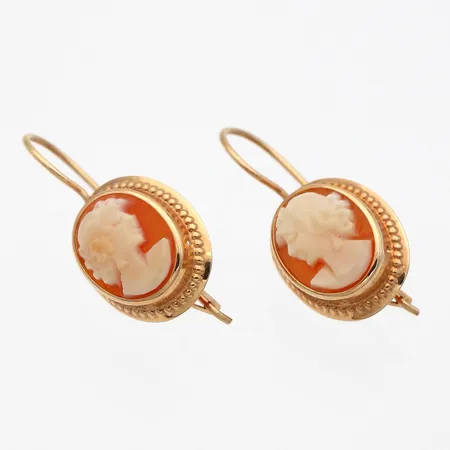 Camee-korvakorut, korkeus 24mm, 585br,  Paino: 1,5 g