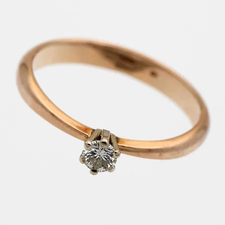 Timanttisormus 1xn.0.18ct, koko 19, 585, Paino: 3,1 g