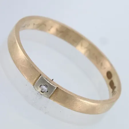 Timanttisormus 1xn.0.005ct, kaiverrettu, koko 16¾, 585,  Paino: 1,3 g