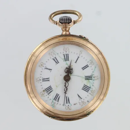 Kultainen kihlakello, käytön jälkiä, välikuori kultaa, mekaaninen, ei käy, vaatii huoltoa, Ø31,5mm, 585br,  Paino: 24,2 g