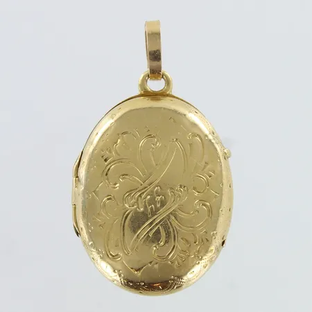 Medaljonki, käytön jälkiä, korkeus 33mm, 750br,  Paino: 3,7 g