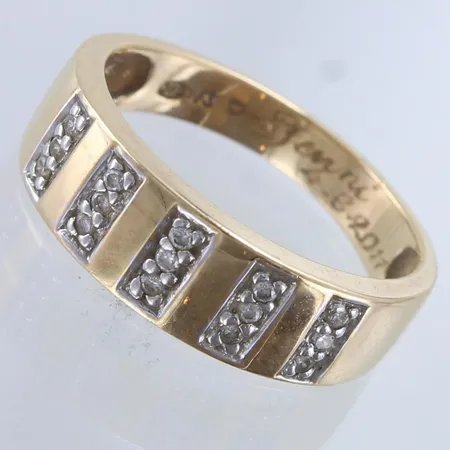 Timanttisormus 15xn.0.005ct, kaiverrettu, koko 16½, 585,  Paino: 3 g