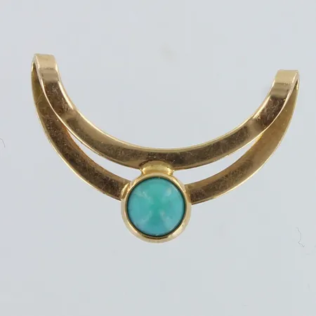 Turkoosiriipus, korkeus 15mm, leveys 20mm, 585br,  Paino: 1,1 g