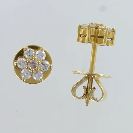 Timanttikorvakorut 14xn.0.03ct, Ø 6mm, 333 (leimattu 14K),   Paino: 2,4 g