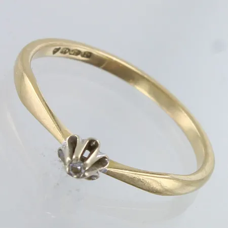 Timanttisormus 1xn.0.01ct, koko 16¾, leveys 1,5-4mm, 750,  Paino: 1,4 g