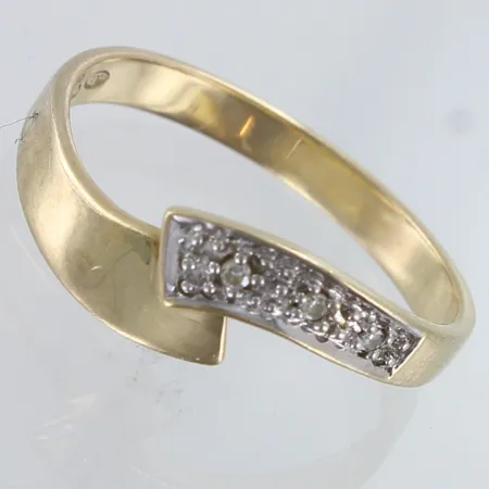 Timanttisormus 3xn.0.01ct, koko 16¾, leveys 2,5-6mm, 585,  Paino: 2 g