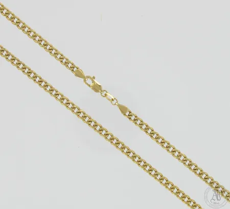 Panssarikaulaketju, pituus 55,5cm, leveys 3,7mm, ontto, 585,  Paino: 7,5 g