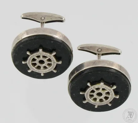 Kivikalvosinnapit, Ø 24mm, kivissä kulumaa, 925br,  Paino: 28,1 g