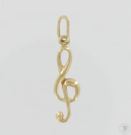 Nuotti-riipus, korkeus 25mm, 585, paino 0,4g Paino: 0,4 g