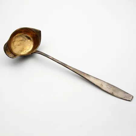 Soppa kauha, kaiverrettu, Matta, uushopea, Prima U.H leima, pituus 315mm