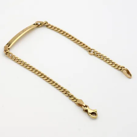 Laattaranneketju, pituus 130 ja 155mm, kaiverrettu, 585, Paino: 2,6 g