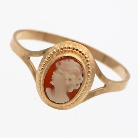 Camee-sormus, koko 18¼, 585br,  Paino: 1,1 g