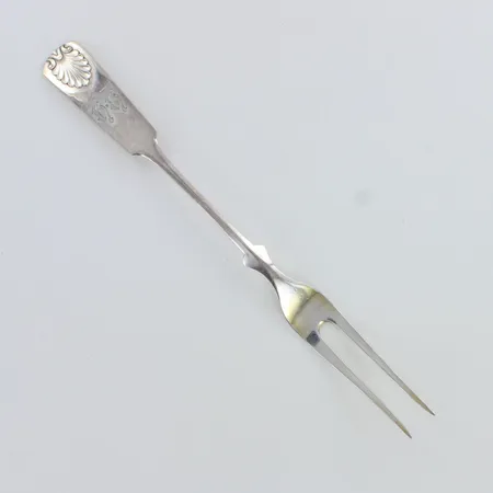 Leikkele-haarukka, Musla, kaiverrettu, pituus 167mm, 813h,  Paino: 16,7 g