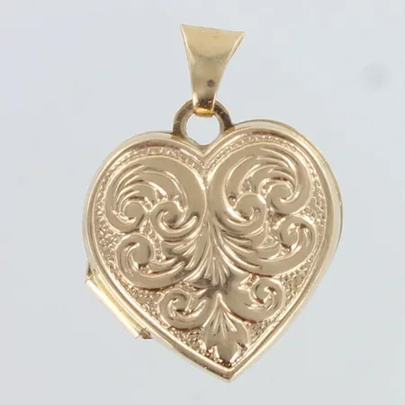 Sydän-medaljonki, korkeus 21mm, 585,  Paino: 1,2 g