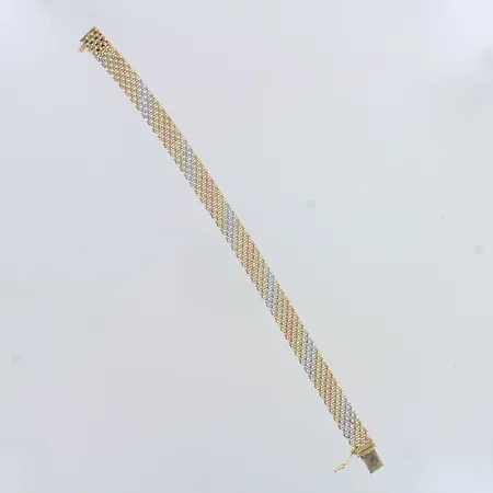Rannekoru, pituus 190mm, 585 valko-, kelta- ja punakulta,  Paino: 14,1 g