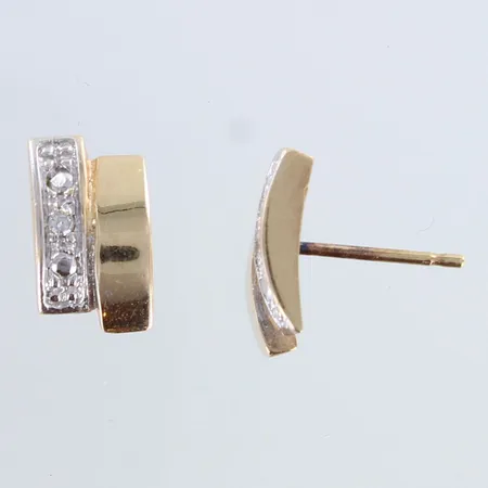 Timanttikorvakorut 2xn.0.01ct, korkeus 11mm, taustat puuttuu, 585,  Paino: 1,6 g