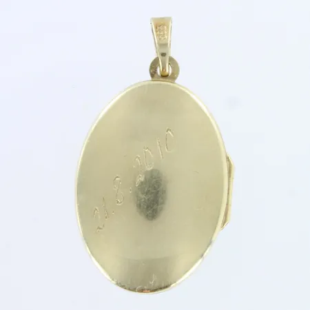 Medaljonki, kaiverrettu, korkeus 32mm, 585,  Paino: 3,1 g