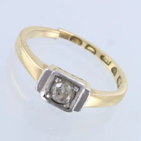 Viallinen timanttisormus 1xn.0.12ct, 750,  Paino: 3,1 g