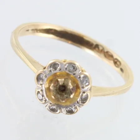 Viallinen sormus timanteilla 8xn.0.005ct, koko 18¼, 585,  Paino: 2,2 g