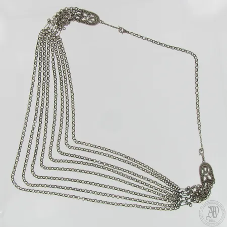 Kaulakoru, Hämäläinen Juhlakääty, ketjun pituus 48-69cm, vuodelta 1989, 925,  Paino: 117 g