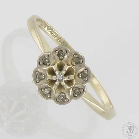Timanttisormus 9xn.0.005ct, koko 16¾, 750,  Paino: 1,9 g